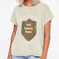 Draft Dominate Repeat Fantasy Football T-Shirt - Trendy Graphic Unisex