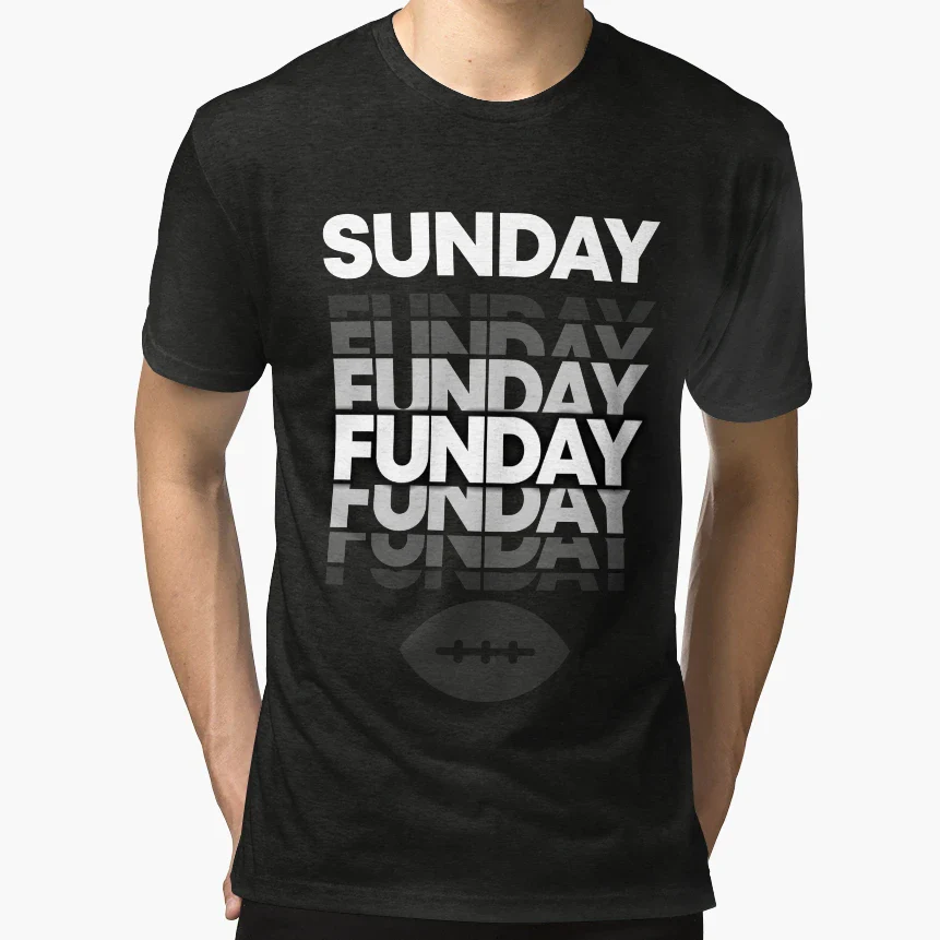Sunday Funday Chicage Football T-Shirt - Fun Novelty Design Unisex