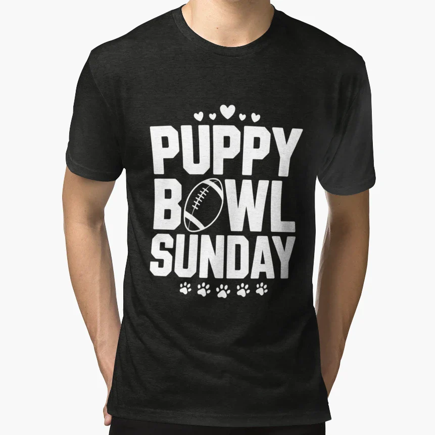 Puppy Bowl Sunday Super Football Game T-Shirt - Custom Art Print Men Women