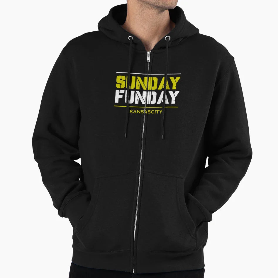 Sunday Funday Kansas City Chiefs Hoodie - Fun Novelty Design for Adults