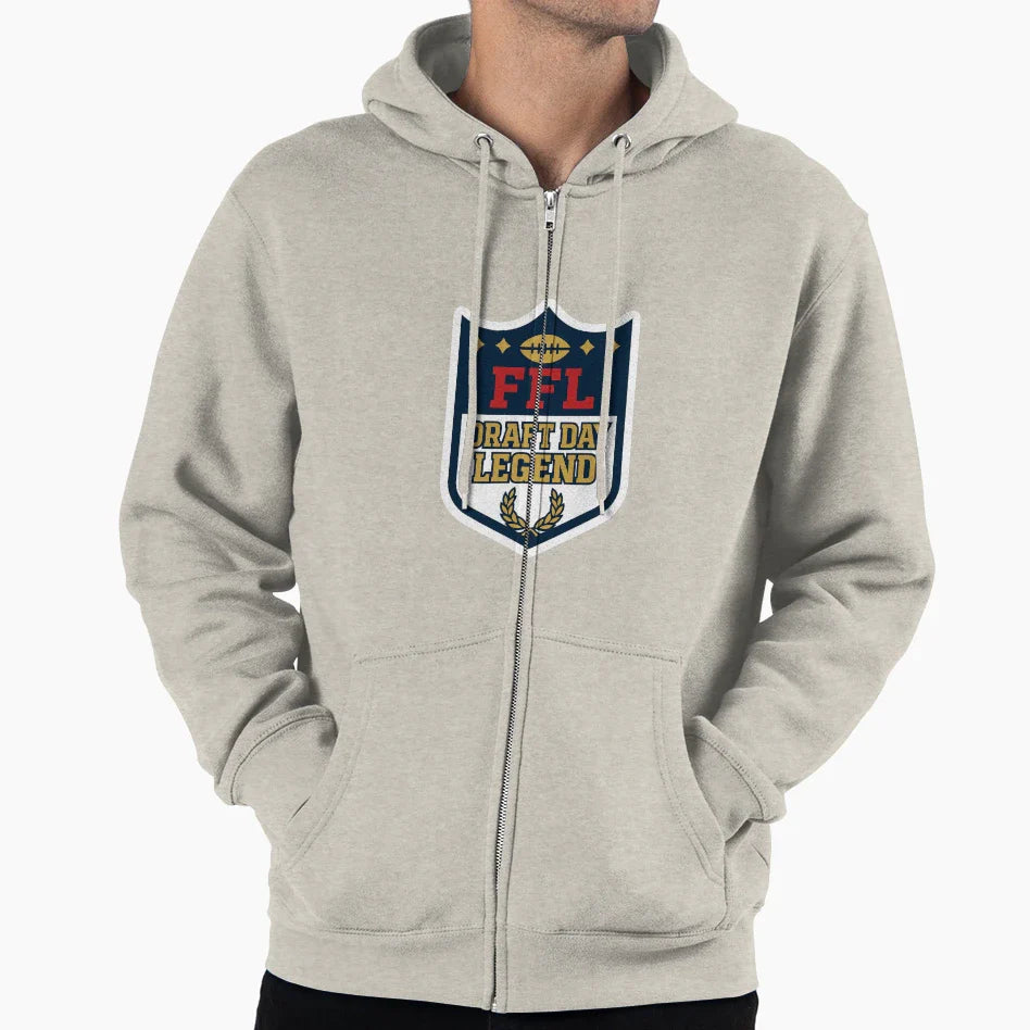 Fantasy Football Draft Day Legend Ffl Hoodie - Minimalist Print for Adults