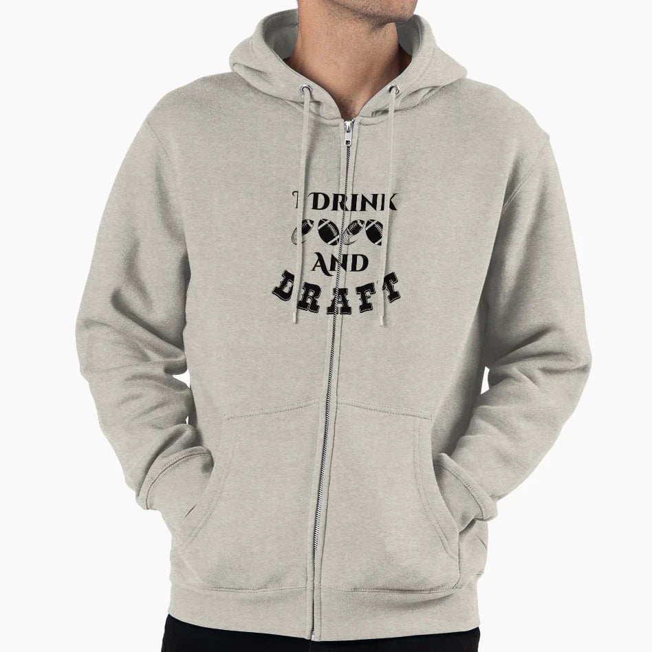 I Drink And Draft Hoodie - Custom Art Print for Adults