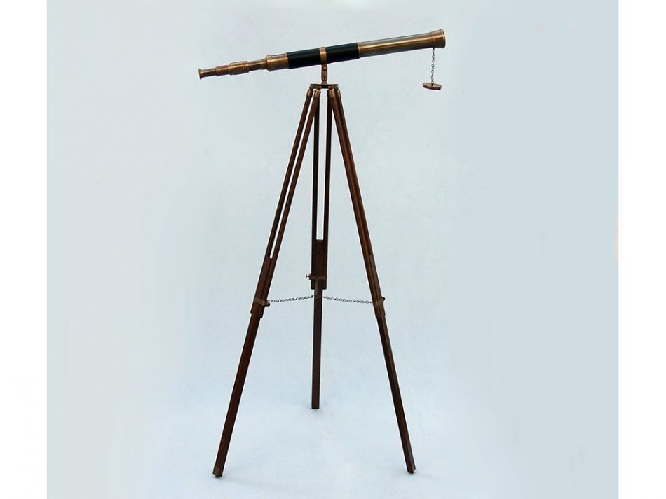 Admiral Floor Standing Antique Brass Telescope 60""