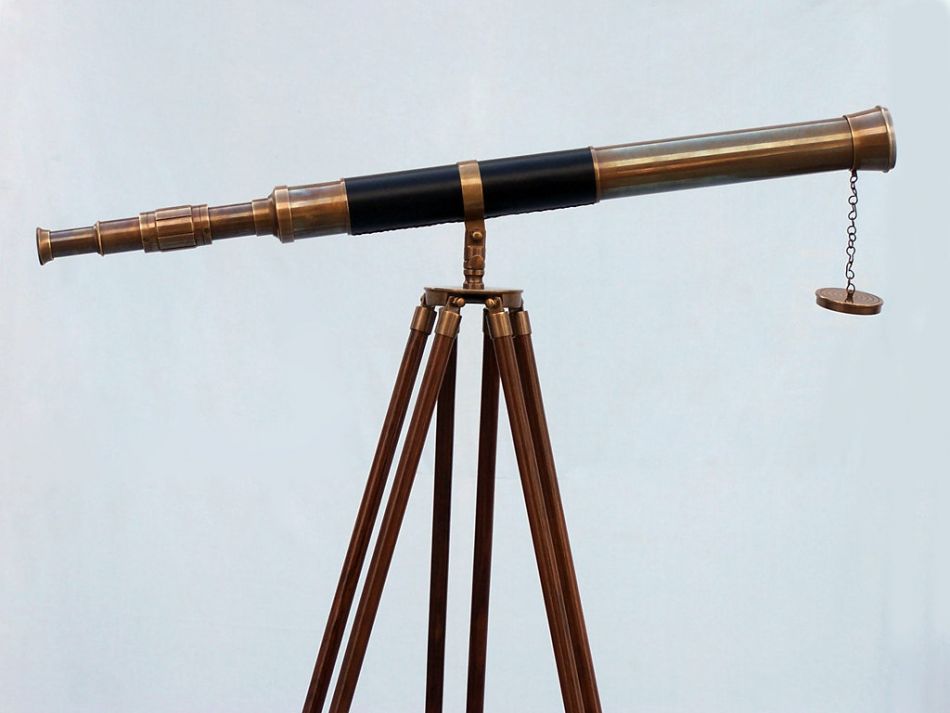 Admiral Floor Standing Antique Brass Telescope 60""