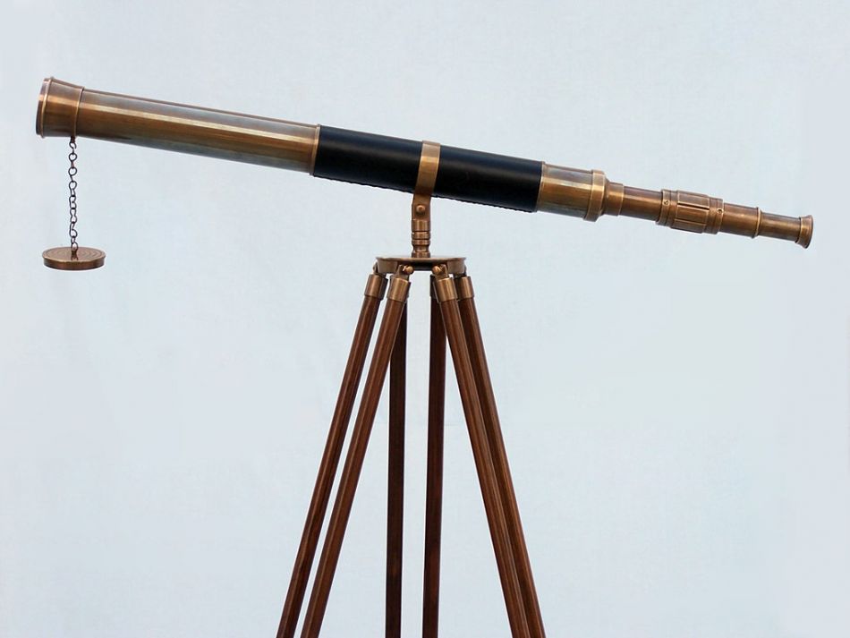 Admiral Floor Standing Antique Brass Telescope 60""