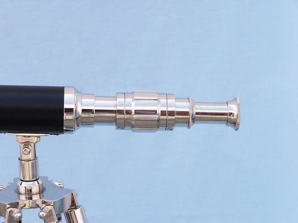 Floor Standing Chrome - Leather Harbor Master Telescope 30""