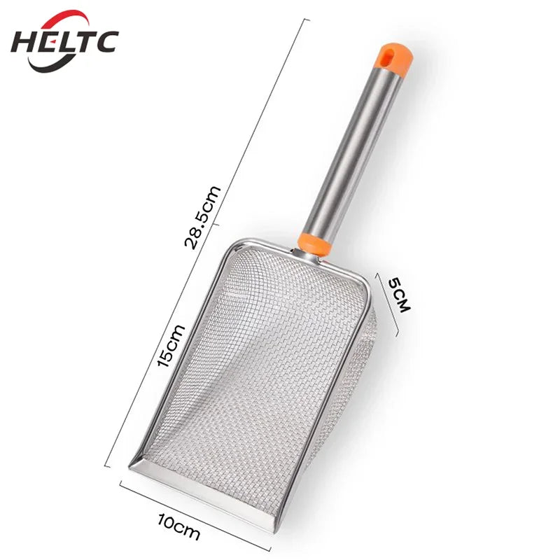 Stainless Steel Fine Mesh Cat Litter Scoop – Easy - Clean Non - Stick Shovel with Comfortable Grip - PhishStones Products