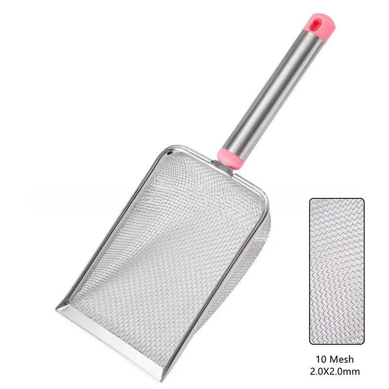 Stainless Steel Fine Mesh Cat Litter Scoop – Easy - Clean Non - Stick Shovel with Comfortable Grip - PhishStones Products