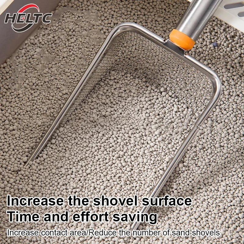 Stainless Steel Fine Mesh Cat Litter Scoop – Easy - Clean Non - Stick Shovel with Comfortable Grip - PhishStones Products