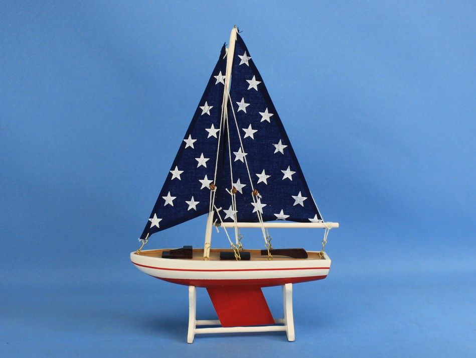 Wooden It Floats 12"" - Big Stars Floating Sailboat Model