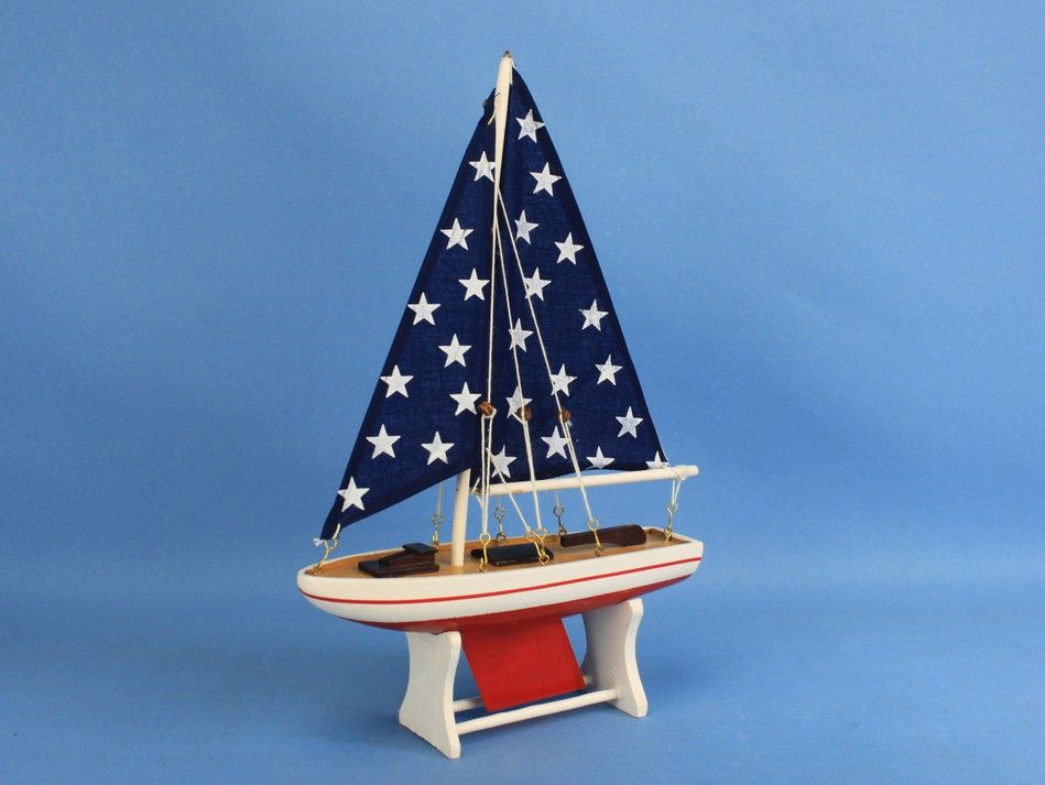 Wooden It Floats 12"" - Big Stars Floating Sailboat Model