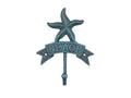 Seaworn Blue Cast Iron Starfish Beach Hook 8""