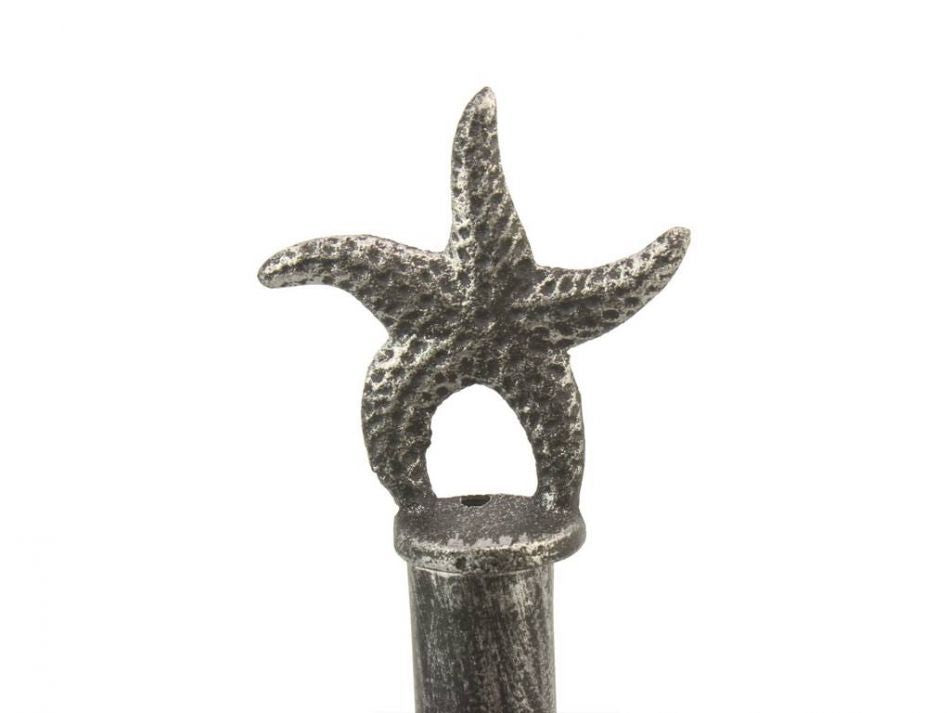 Rustic Silver Cast Iron Starfish Extra Toilet Paper Stand 15""