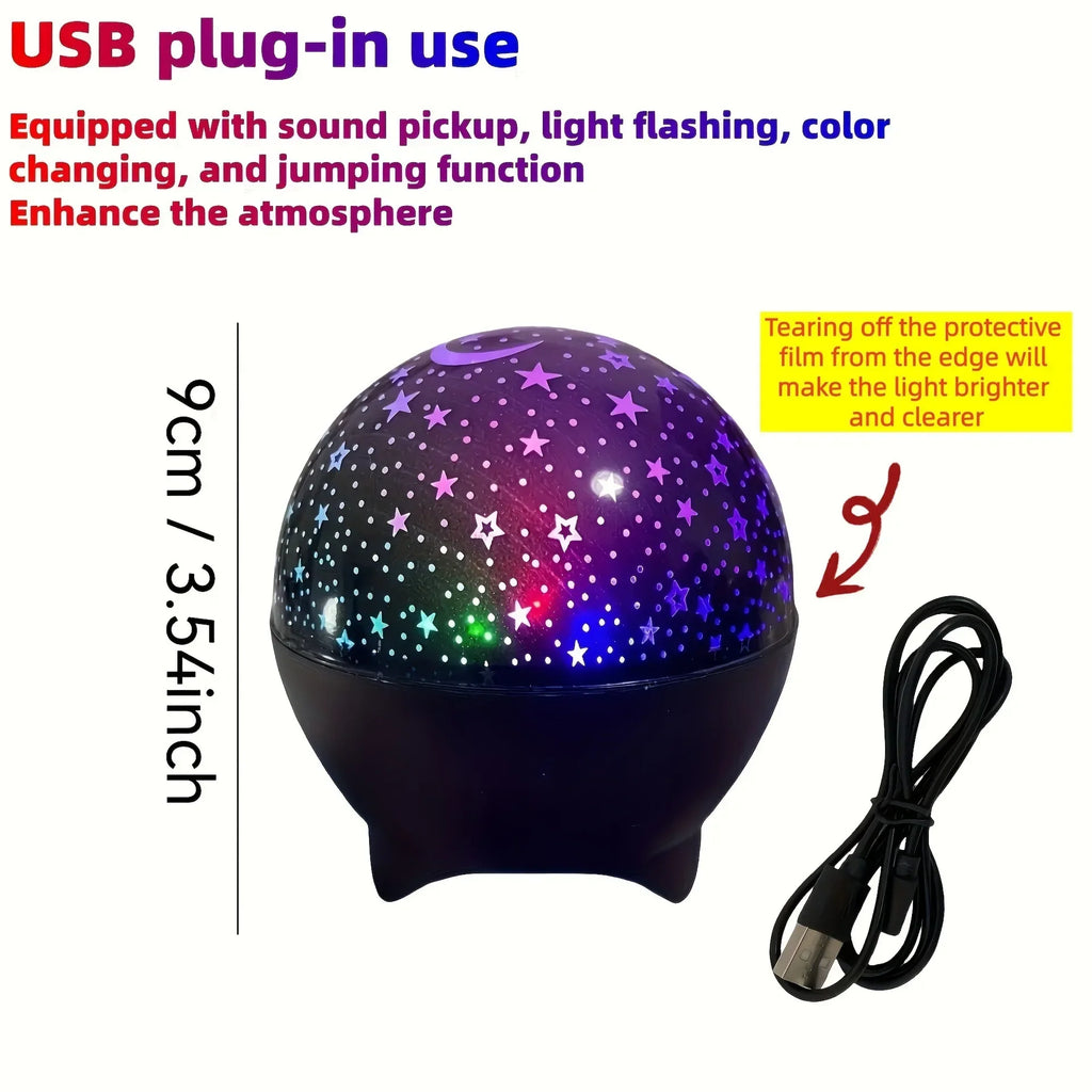 Starry Sky Projector Night Light with Moon Effect 360° Rotating LED Atmosphere Lamp for Kids Bedroom, Party & Birthday Gift - PhishStones Products