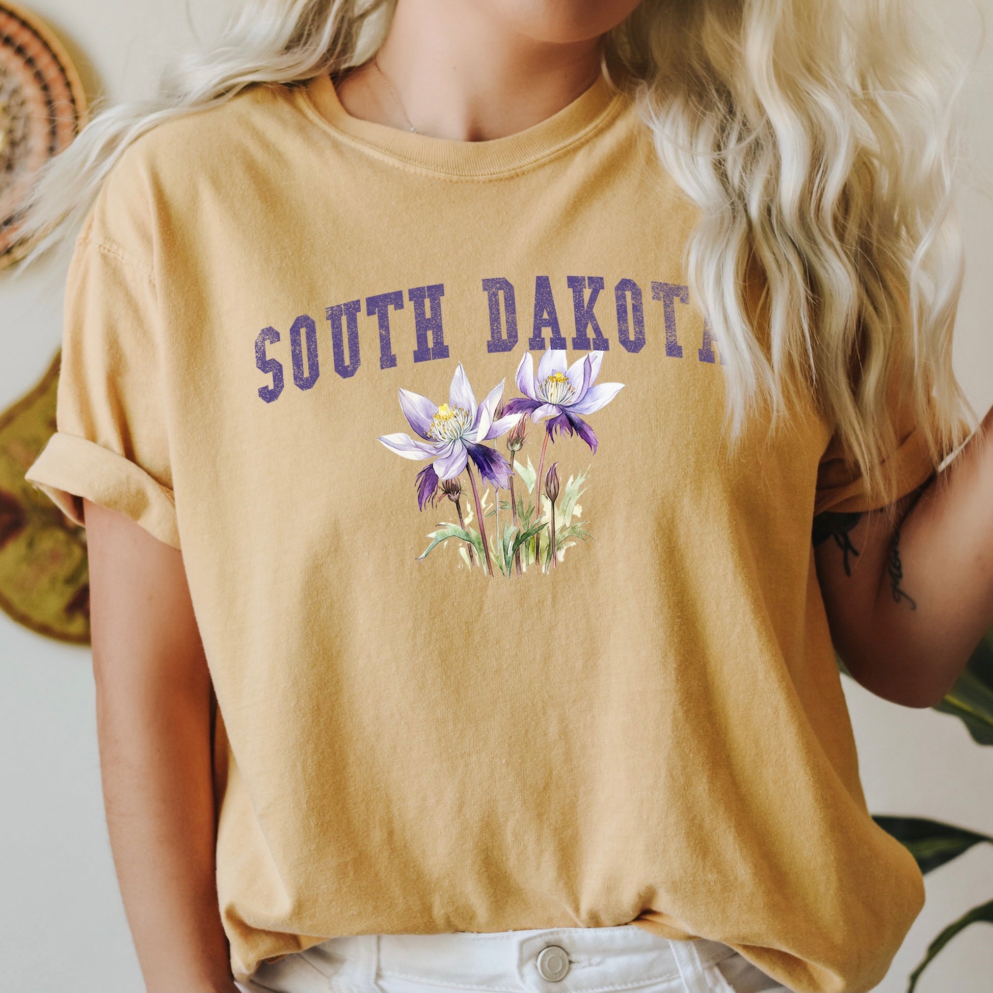 South Dakota State Flower Comfort Colors Tee