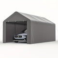 10X20 Ft Steel Canopy Carport Storage Shed, Portable Garage Party Tent, Garage with Detachable Sidewalls & Doors, All-Season Tarp for Carports, Events, And Weddings