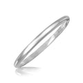 Sterling Silver Rhodium Plated Slim Dome Motif Bangle (6.50 mm) - PhishStones Products