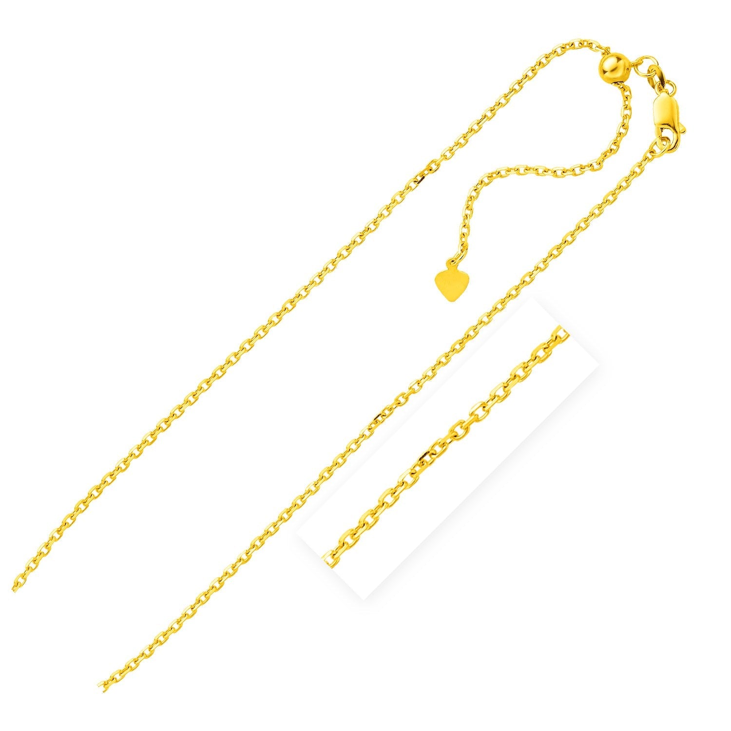 Sterling Silver Rose Finish Adjustable Cable Chain (1.80 mm) - PhishStones Products