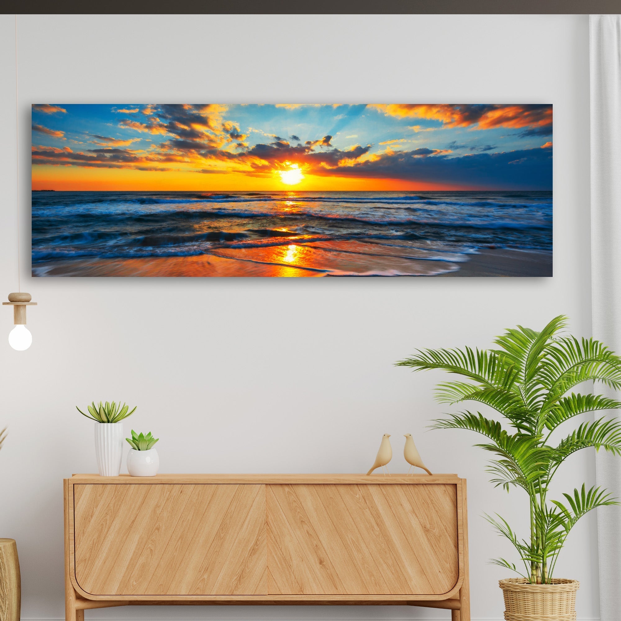 Sunrise On Atlantic Ocean Canvas Wall Art II - PhishStones Products
