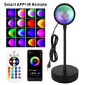 Sunset LED Projection Lamp — USB RGB Night Light, App & Remote Controlled Room Decor for Photography, Parties & Birthdays - PhishStones Products