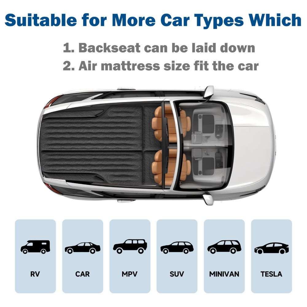 Umbrauto Car Camping SUV Air Mattress 1.0, Black