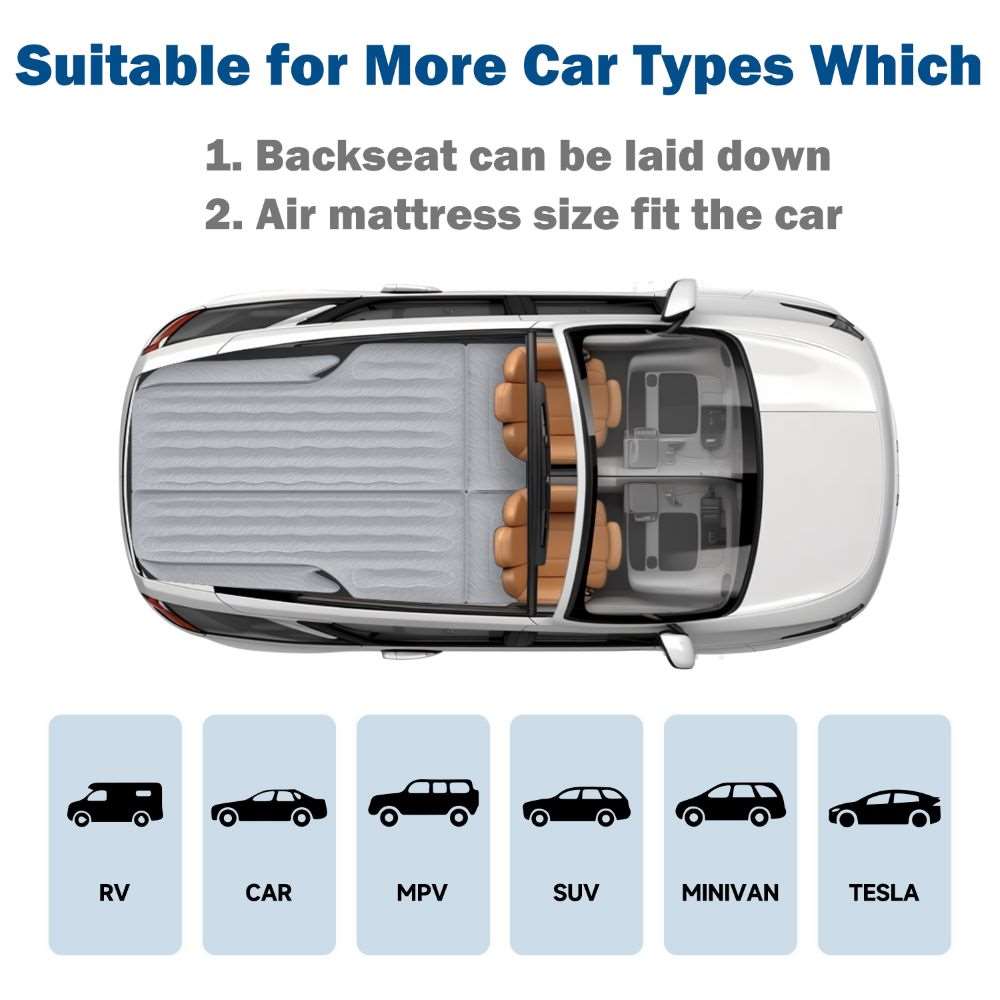 Umbrauto Car Camping SUV Air Mattress 1.0, Gray