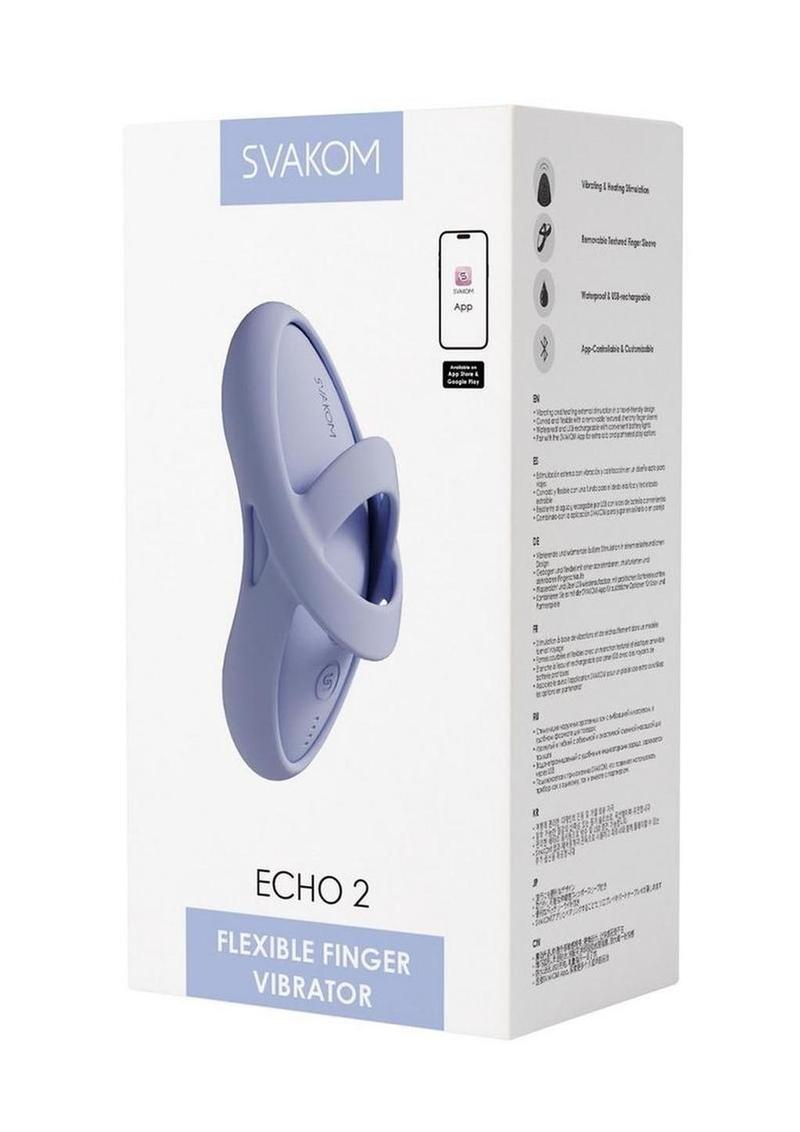Svakom Echo 2 App Compatible Rechargeable Silicone Heated Finger Vibrator
