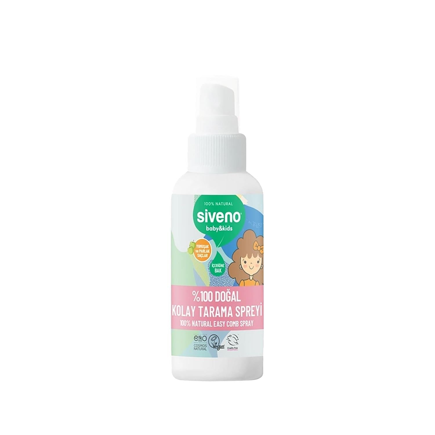 Siveno 100% Natural Detangling Spray - Easy Hair Management for Kids & Adults - 3.38 fl oz