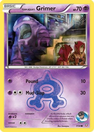 Team Aqua's Grimer 007/34 - Double Crisis Reverse Holofoil - PhishStones Products