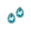 Teardrop Stone Evening Stud Earrings