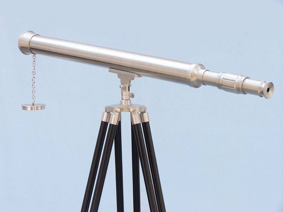 Floor Standing Brushed Nickel Harbor Master Telescope 60""