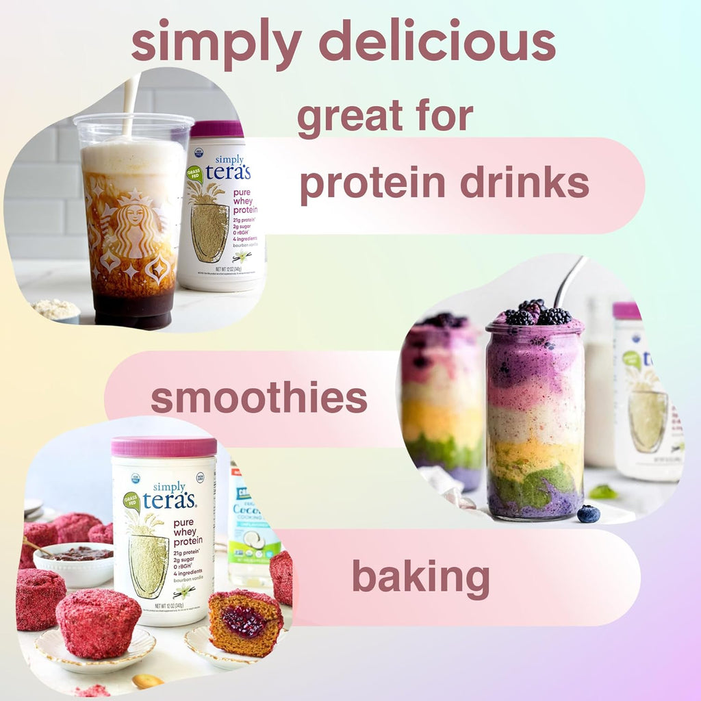 Simply Tera's Whey Protein Powder, Bourbon Vanilla, 12 oz