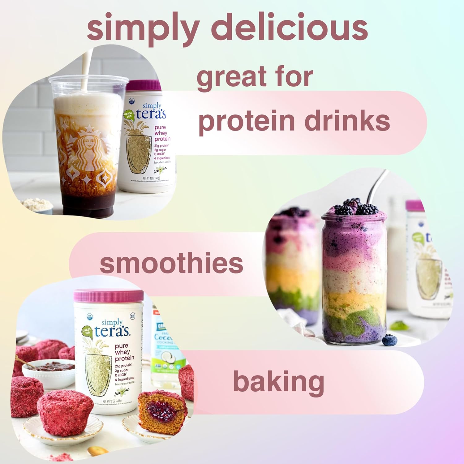 Simply Tera's Whey Protein Powder, Bourbon Vanilla, 12 oz