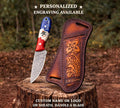 Texas Buckaroo Knife – 3” Damascus Ranch Blade With Pancake Sheath - PhishStones Products