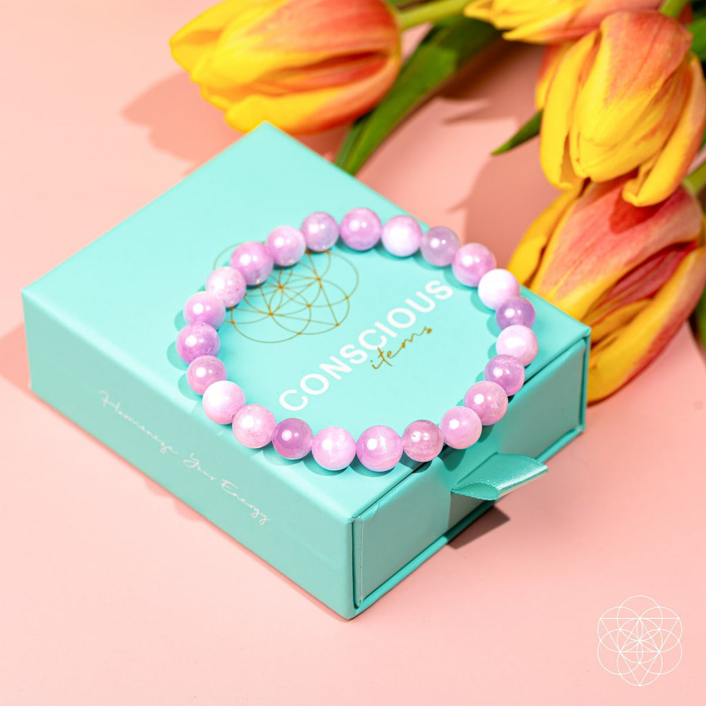 The Heart Reset - Rare Pink Kunzite Bracelet - PhishStones Products