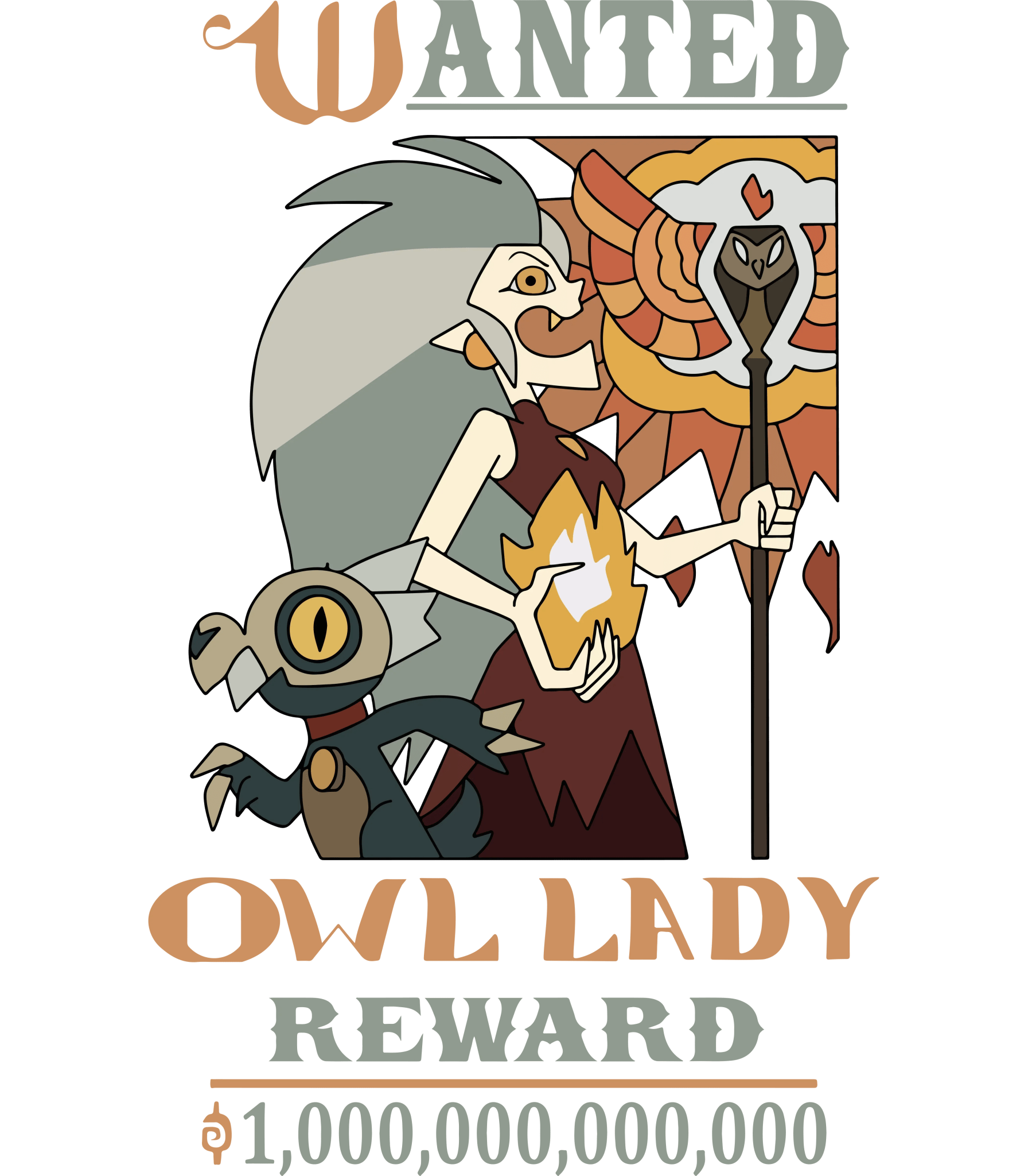 The Owl House - Eda The Owl Lady Wanted Poster - Digital Download - PhishStones Products