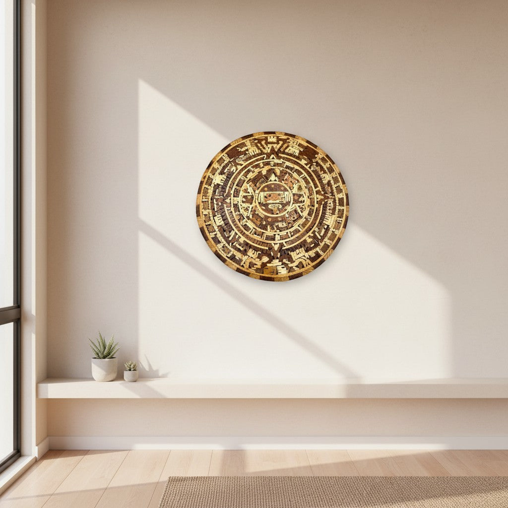 Mexican Aztec Warrior Calendar | Artwork with 11 Wood Types