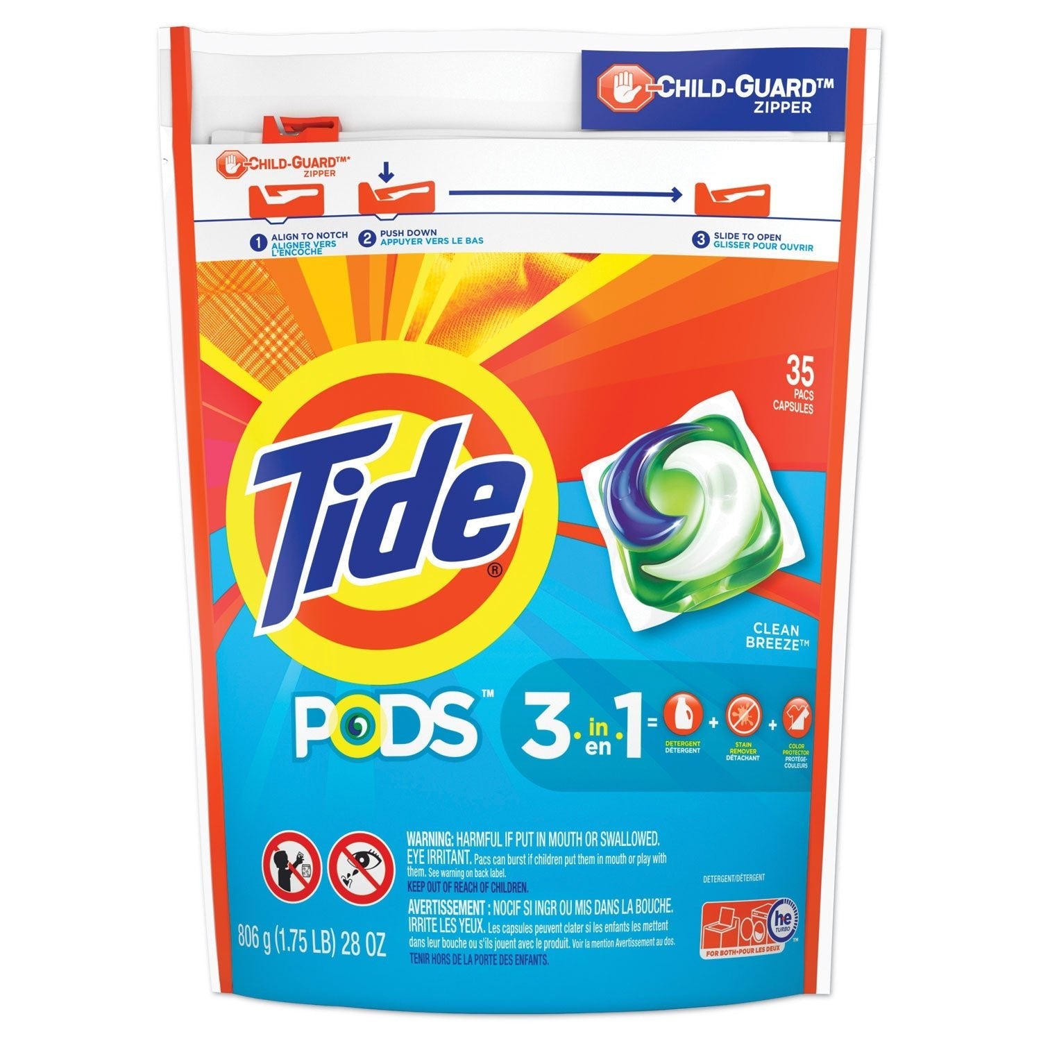 Tide Pods, Laundry Detergent, Clean Breeze, 35/Pack - PhishStones Products