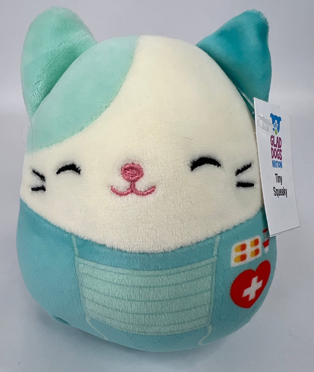 BOGO! Tiny Squishy Cuddlers Super Soft Plush Pet Toys: Squeak & NO Squeak