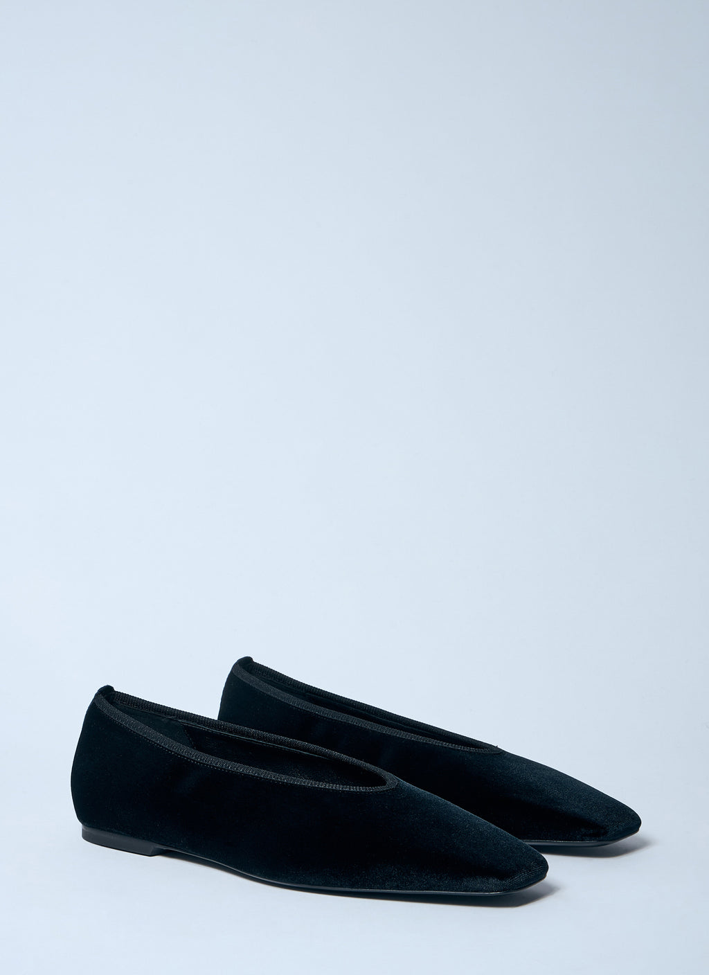 Toteme Women Minimalist Velvet Ballerina Flats