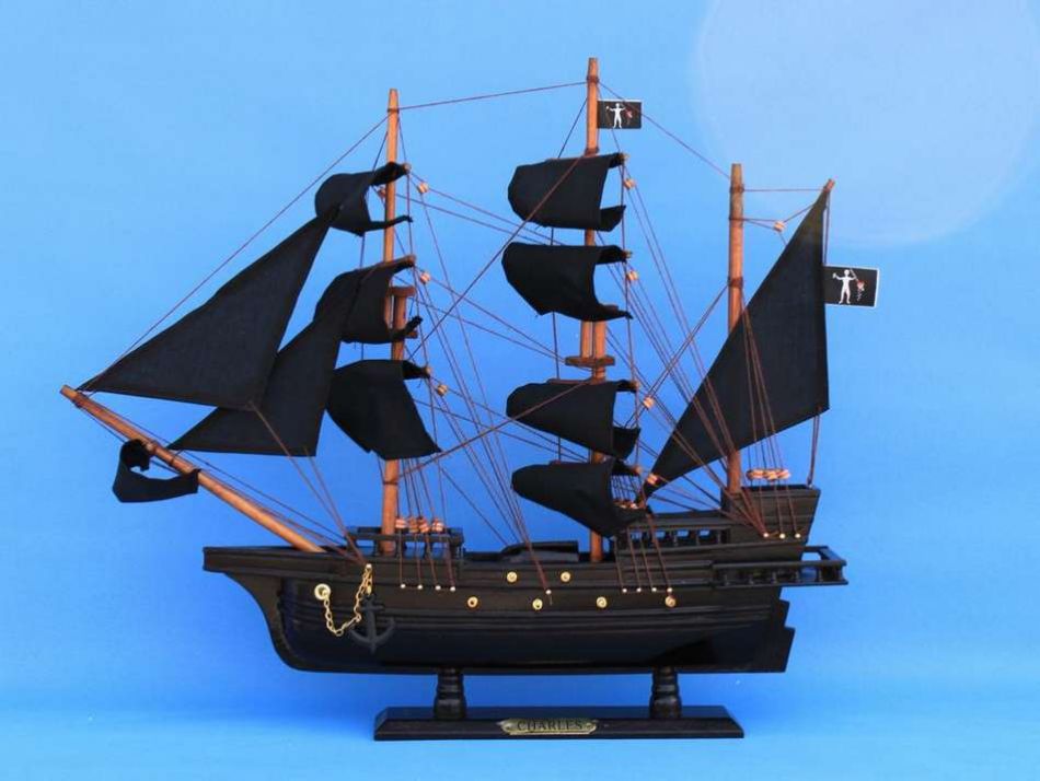 Wooden John Halsey's Charles Pirate Ship Model 20""