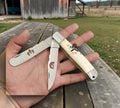 Traditional Cowboy Trapper Pocket Knife - 3.5” Folding Blade with Bone Handle - PhishStones Products