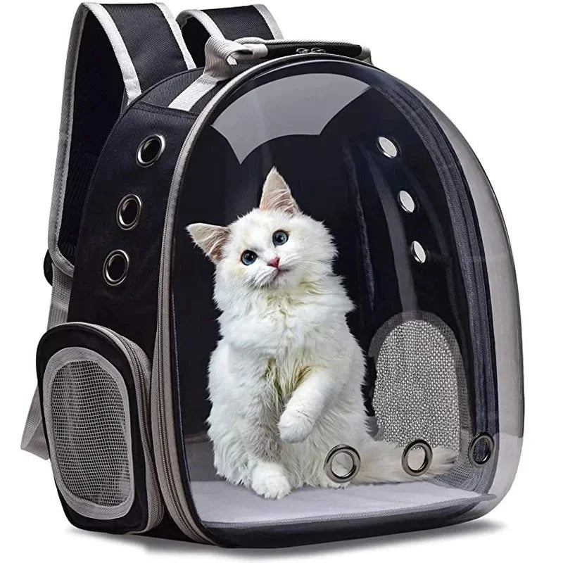 Transparent Bubble Pet Carrier Backpack for Cats & Small Pets, Breathable Travel Carrier with Zipper - PhishStones Products