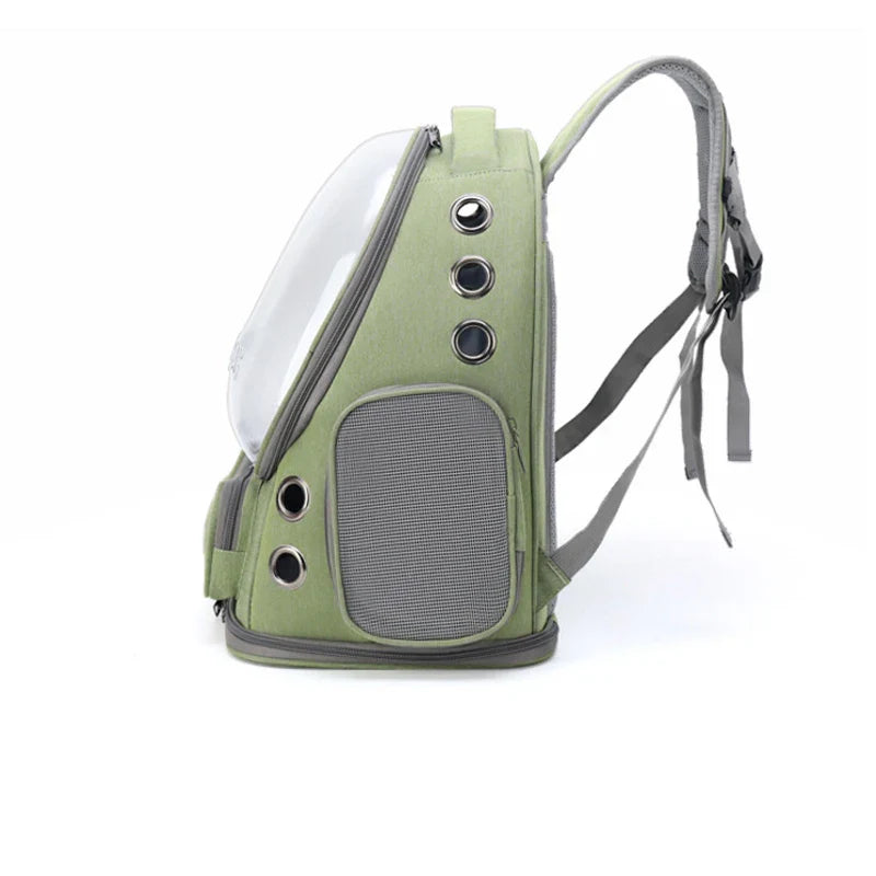Transparent Foldable Pet Carrier Backpack – 42 x 27 x 34 cm (16.5 x 10.6 x 13.4 in) Clear Cat & Small Dog Travel Bag with Shoulder Strap - PhishStones Products