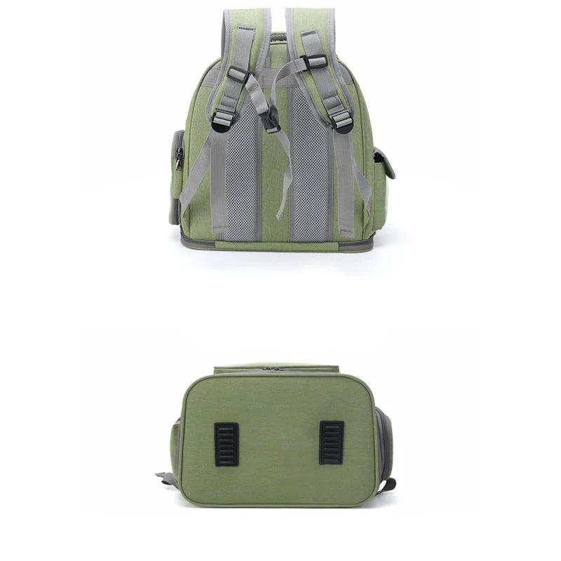 Transparent Foldable Pet Carrier Backpack – 42 x 27 x 34 cm (16.5 x 10.6 x 13.4 in) Clear Cat & Small Dog Travel Bag with Shoulder Strap - PhishStones Products