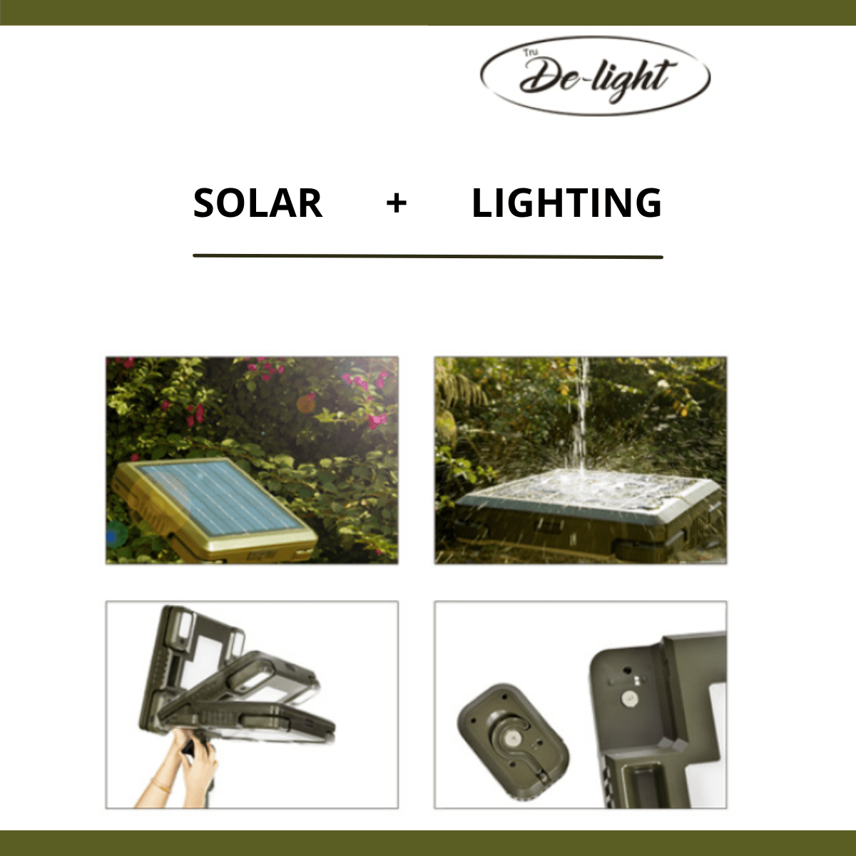 TRU De - LIGHT WHITENIGHT Multipurpose Solar / AC / DC - Garden, Camping Main Light + 3 Independent Detachable Multi Mode Side Lights / Tripod + Carrying Bag - PhishStones Products