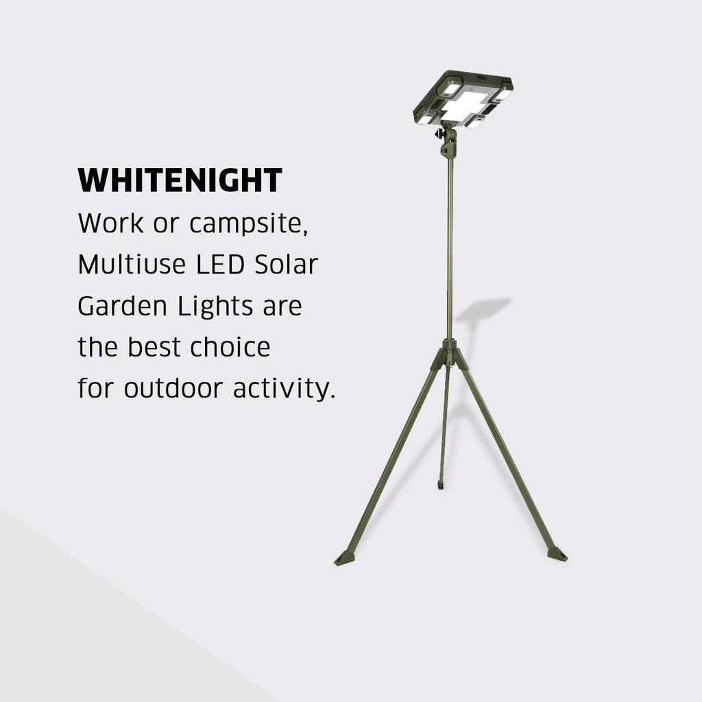 TRU De - LIGHT WHITENIGHT Multipurpose Solar / AC / DC - Garden, Camping Main Light + 3 Independent Detachable Multi Mode Side Lights / Tripod + Carrying Bag - PhishStones Products