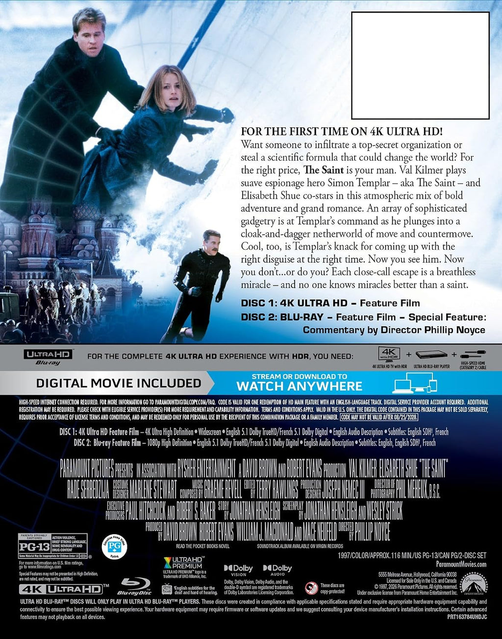 The Saint - Limited Edition Steelbook (4K Ultra HD + Blu-ray + Digital)