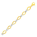 Twisted Oval Chain Bracelet in 14k Two Tone Gold - PhishStones Products