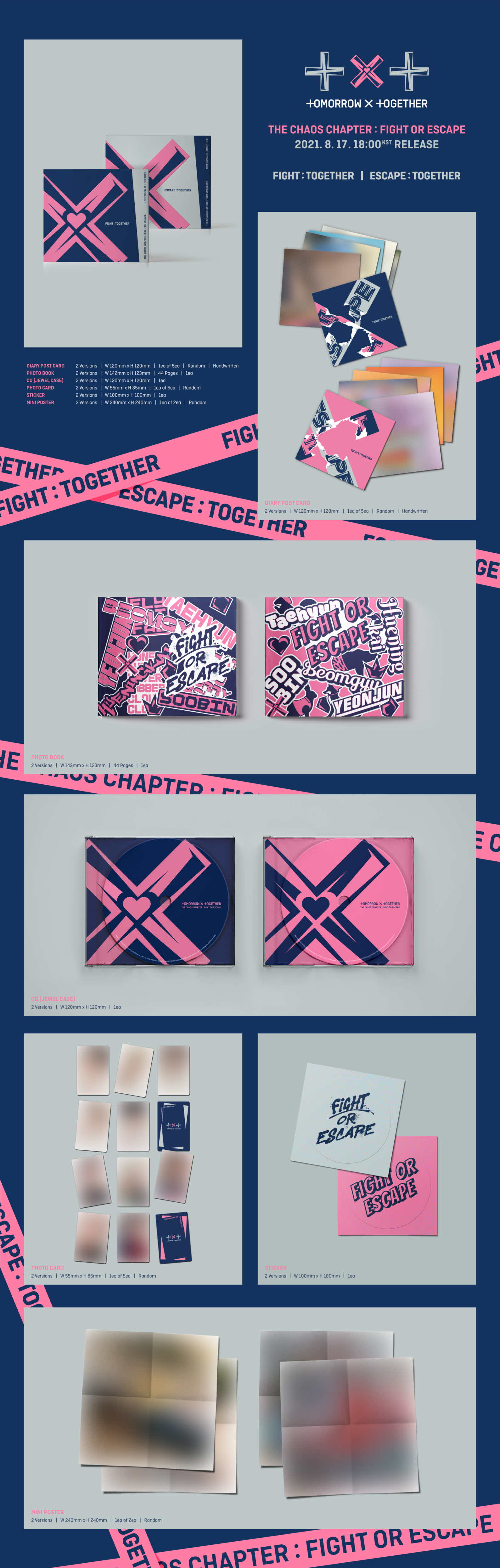 Tomorrow x Together TXT Album - Chaos Chapter : Fight Or Escape